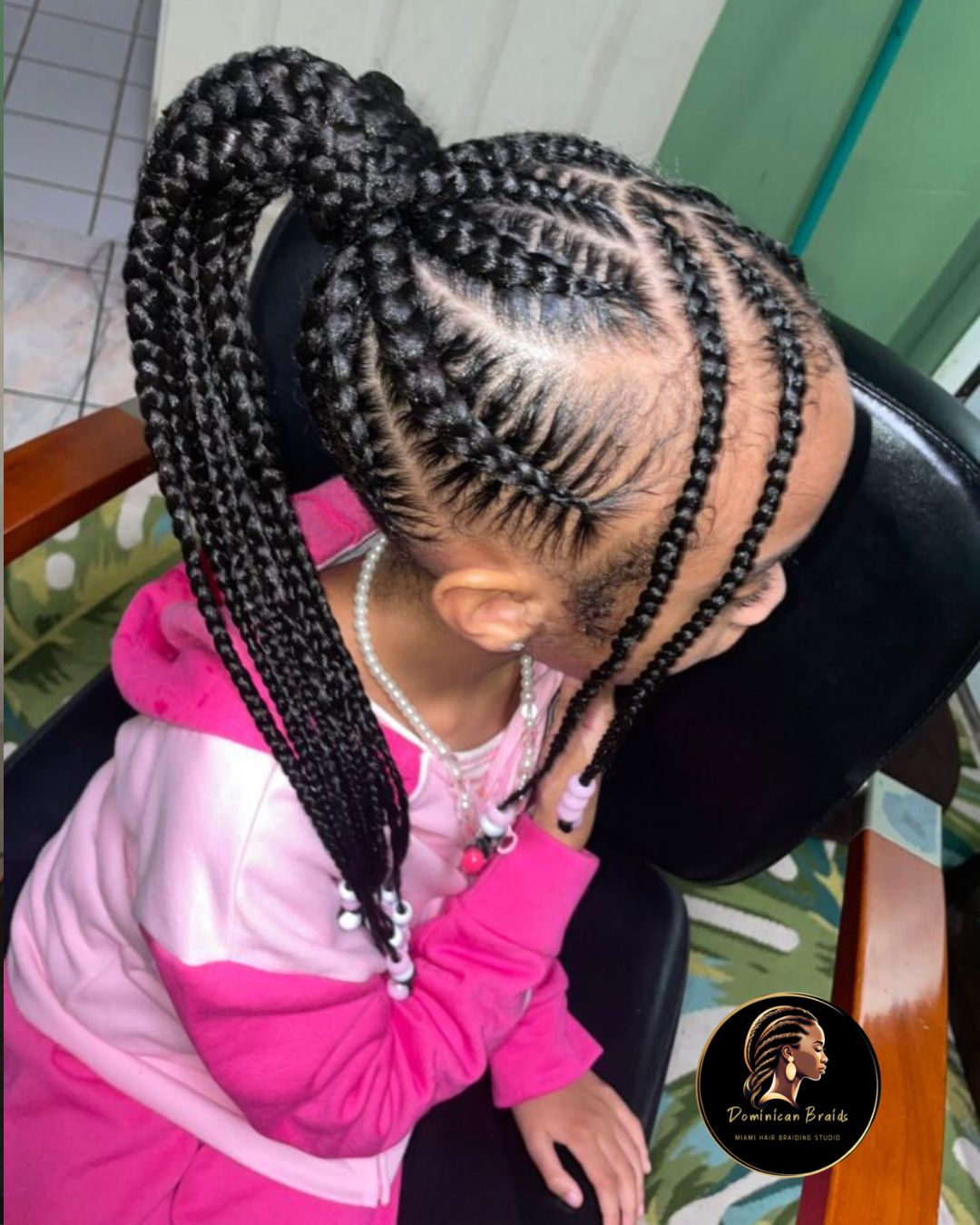 image of 12 braid updo for little girl.